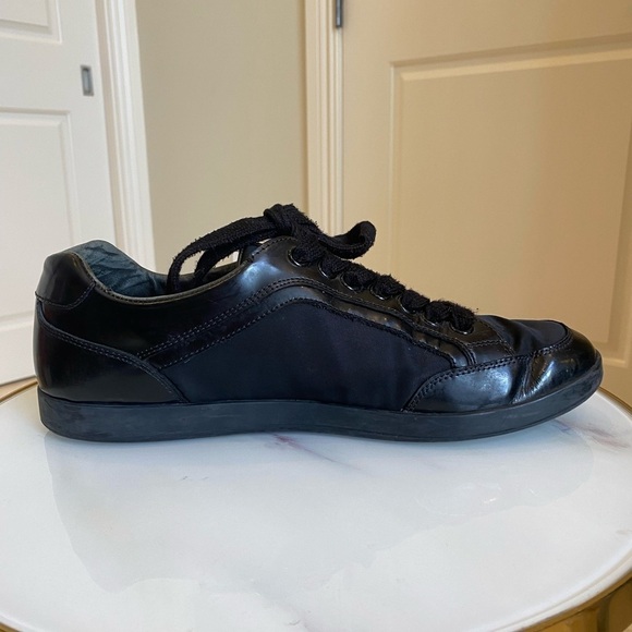 Prada Black Nylon and Patent Leather Low Top Sneakers Size 7 or 8 or 8.5 - Picture 8 of 17